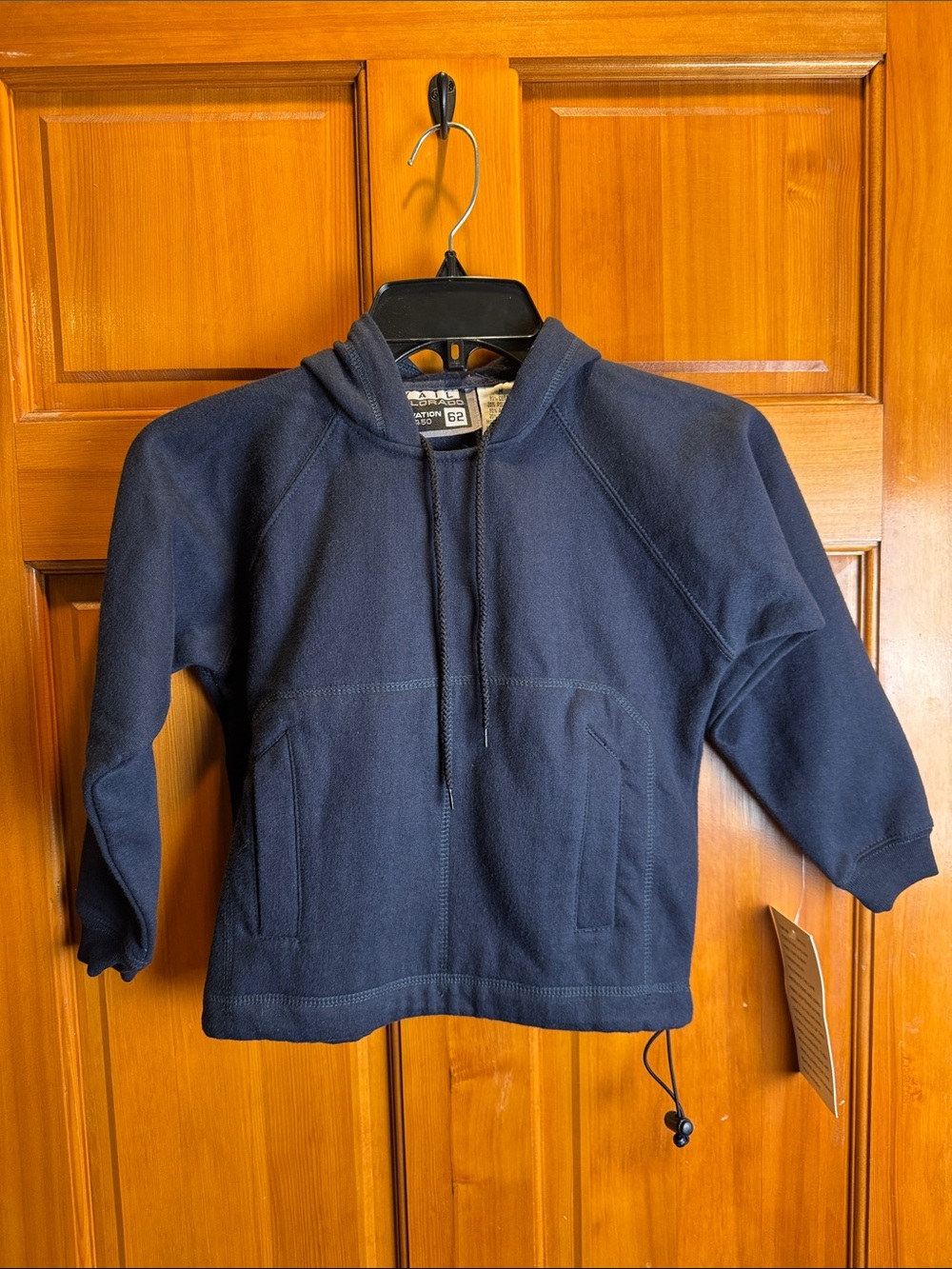 Vail Colorado Elevation 11450 Plush Fleece Navy Pullover Hoodie Youth Size M